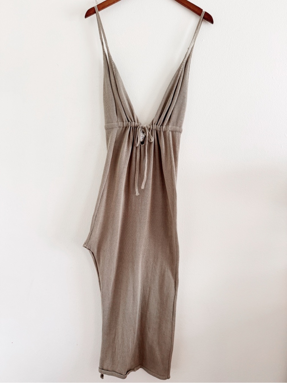 ACOA Neutral Grey Knit Maxi Dress Large
